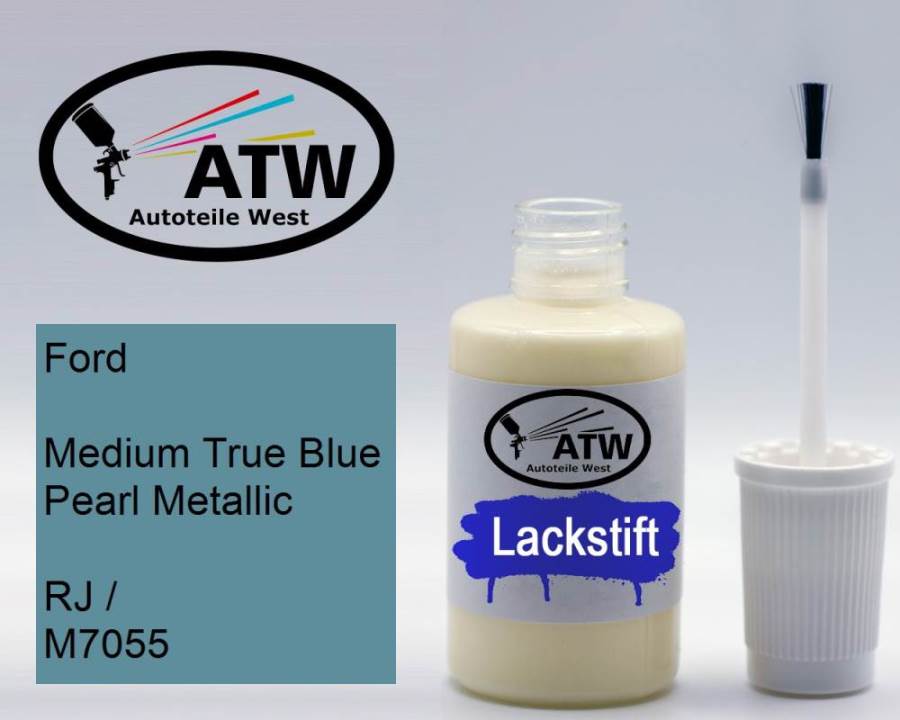 Ford, Medium True Blue Pearl Metallic, RJ / M7055: 20ml Lackstift, von ATW Autoteile West.